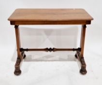 Victorian mahogany side table, the rectangular top with rounded corners and thumb moulded edge, on