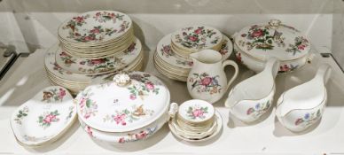 Wedgwood bone china Charnwood pattern part dinner service, printed green and black factory marks,