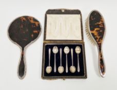 Set of six cased George V silver coffee spoons, Birmingham 1922, Hukin & Heath, Sandringham
