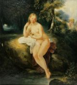 Manner of Narcisse Virgile Diaz de la Pena (1808-1876) Oil on canvas Woodland scene with nude female