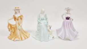 Three Coalport bone china figures of ladies comprising Ladies of Fashion 'Demetria', 'June' and '