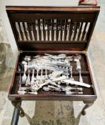 Table canteen of flatware, mainly silver plated by Cooper Ludlam, Kings pattern, including 25