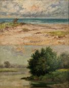 William Rutledge (Australian, 1924-1993) Oil on canvas Coastal view on an overcast day, signed lower