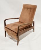 Mid-century Afromosia office reclining open armchair, model no. 3704 designed by Greaves and