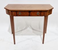 Late 19th/early 20th century mahogany hall table with inlaid borders and single drawer to the front,