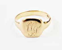 18ct gold signet ring, 4g approx.