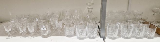 Composite cut glass part table service including Edinburgh, Stewart and Royal Brierley, cut with