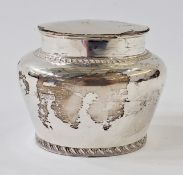 Silver tea caddy, oval with gadrooned borders, Chester 1901. Weight approx. 188g Condition Report