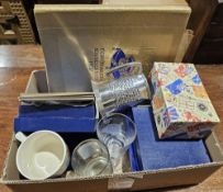 Wooden domino set in burr walnut case, metal peacock wall decoration, a coronation souvenir book