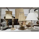 Six various table lamps (6)