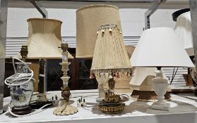 Six various table lamps (6)