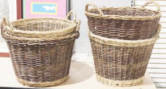 Four vintage wicker baskets (4)