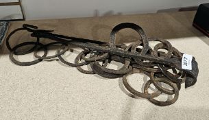 Antique wrought iron trammel hooks