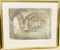 Flowers in the Cloister by William Russell Flint, limited edition print, no.48/850 with blindstamp