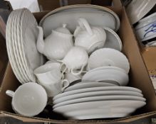 Wedgwood 'Candlelight' pattern part tea service plus dinner plates, a Highland pottery vase, Johnson