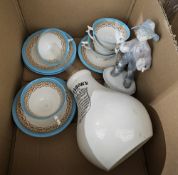 Set of five vintage Royal China Works, Grainger & Co., Worcester, cups and saucers, a Metzler &