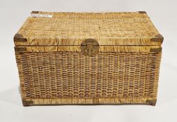 Wicker trunk with brass Eastern-style fittings
