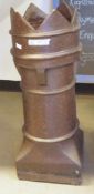 Early 20th century glazed chimney pot, 87cm high