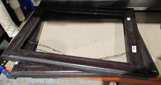 Pair of dark stained hardwood moulded pictures frames, 62.5cm x 45cm, aperture 50.5cm x 34cm)