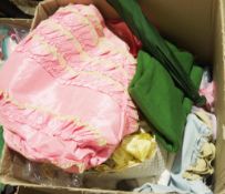 Quantity of scarves, costumes remnants and other items (3 boxes)