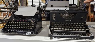 Two vintage typewriters, one Barlock and the other Imperial (2)