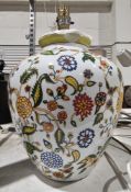 India Jane jar form table lamp decorated with floral sprays (1).