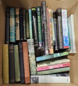 Box of books including various volumes relating to cricket including Cricket Memories by a Country