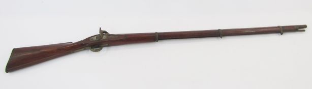 Enfield three band percussion musket, Queen Victoria's cypher to lock, complete with steel ramrod.