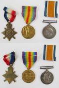 WWI 1915 Star, War Medal, and Victory Medal awarded to 