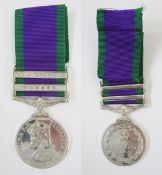 Queen Elizabeth II General Service Medal with Malay Peninsula and Borneo clasps named to 