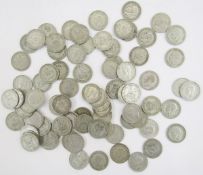 Collection of approx 80 pre-1947 shilling coins including two Victorian examples dated 1871 and