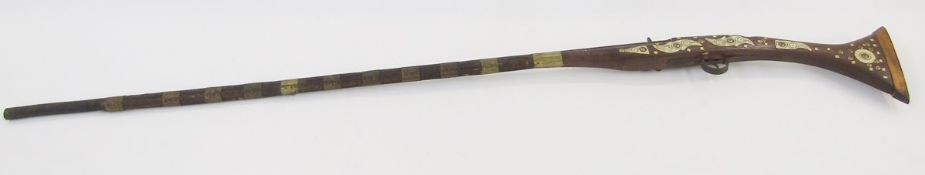 Decorative Jezail musket with bone inlay.
