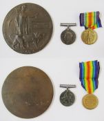 WWI War Medal and Victory Medal named to 
