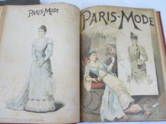 Bound volumes of 'Paris - Mode, Premiere Annee December 1890 through to June 1891' bound with the