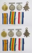 WWI 1915 Star, War Medal and Victory Medal awarded to 
