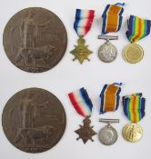 WWI 1915 Star, War Medal and Victory Medal named to 