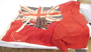 Large British Merchant Navy flag (120cm x 238cm), small Merchant Navy flag (43cm x 92cm), together