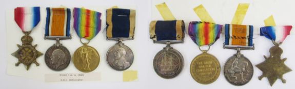 WWI 1915 Star, War Medal, Victory Medal, and Royal Navy Long Service and Good Conduct Medal