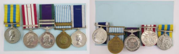 Queens Korea Medal, Naval General Service Medal with Near East clasp, General Service Medal with