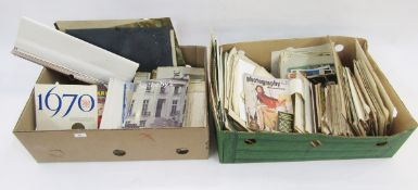 Large quantity of assorted ephemera and books to include Victorian and later indentures/deeds, Daily