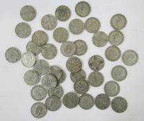 Collection of approx 41 pre-1947 GB florin coins, gross weight 453g approx