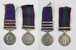 General Service Medal 1918-62 with Brunei clasp, and General Service Medal with Northern Ireland,