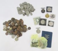 Pre 47 silver coins and a small amount of pre 20 silver with combined weight of 620g, a mixed bag of
