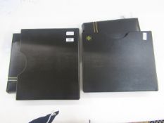 World stamps: Two large black sleeved Leuchtturm albums of mint and used issues including Australia,