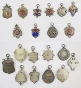 Seven silver and enamel Southampton Football Association medal/fobs in original fitted cases.