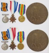 WWI 1915 Star, War Medal and Victory Medal named to 