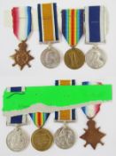 WWI 1915 Star, War Medal, Victory Medal, and Royal Navy Long Service and Good Conduct Medal, awarded