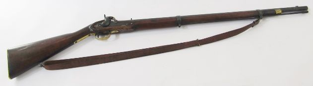 1858 pattern Enfield percussion rifle, lock stamp 
