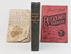 Veterinary interest - a handwritten notebook of recipes for curing various ills for horses, sheep,