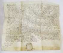 Quantity of indentures, wills and other documents, 17th century and later, to include will dated 8th